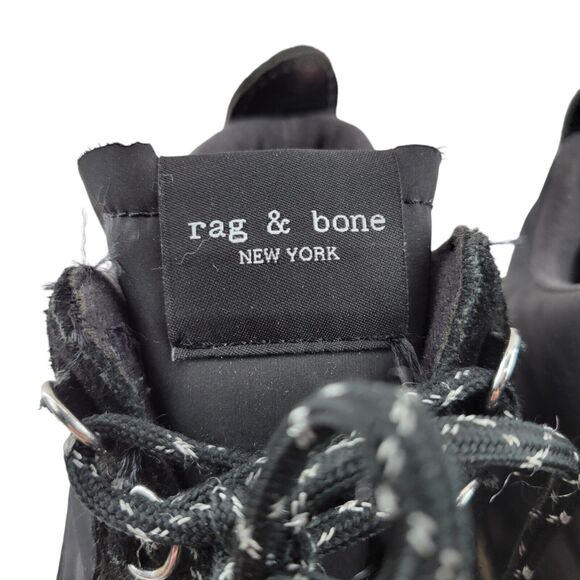 rag & bone Retro Hiker Womens 39.5 9.5 Black High Top Sneakers Lace Up Designer - Picture 5 of 11